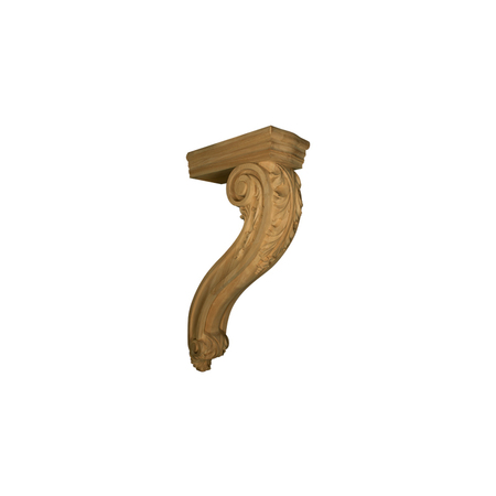 OSBORNE WOOD PRODUCTS 34 1/2 x 8 1/4 x 18 Countertop Height Acanthus Leaf Corbel in Rubberwo 891998RW